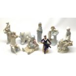 A mid 20th century Dresden porcelain figurine, modelled as a sailor playing an accordion, H16.5cm, t
