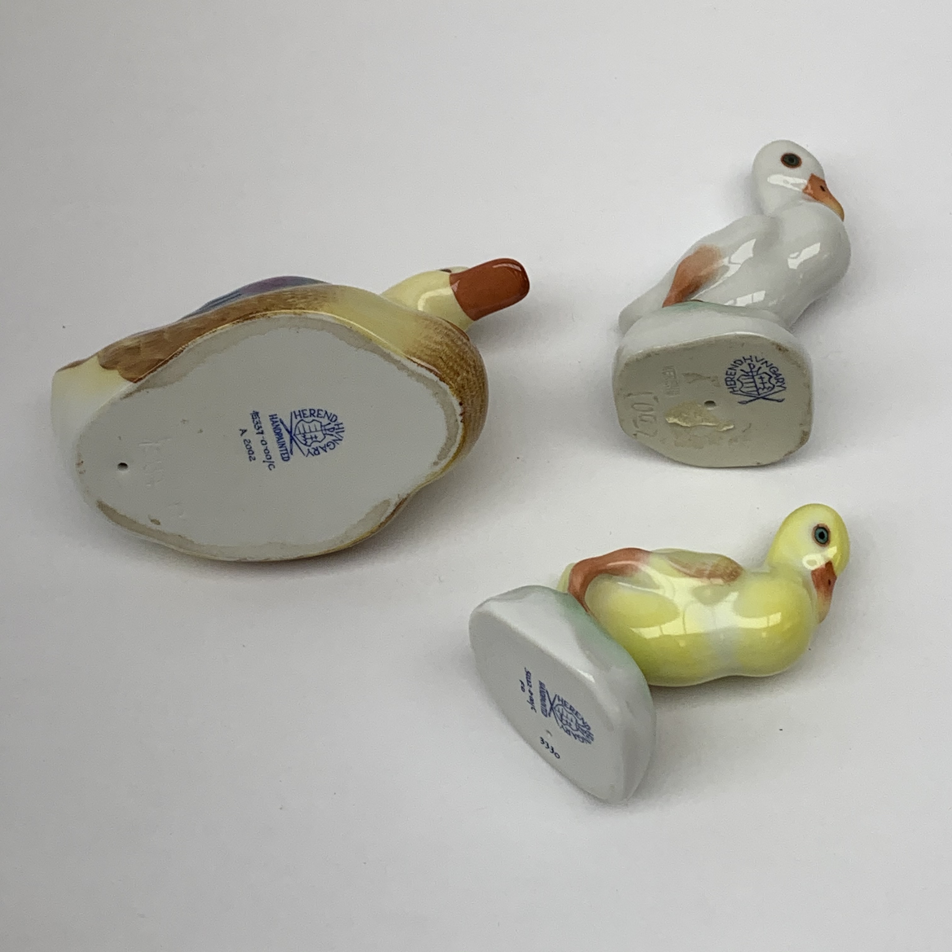 A Herend porcelain model of a Duck, together with two Herend Ducklings, each with printed mark benea - Image 3 of 3