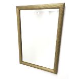 Rectangular bevel edge wall mirror in reeded gilt frame, W60cm, H85cm