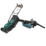 Bosch Rotak 370 ER electric lawnmower and Bosch ALS 25 leaf blower/vacuum