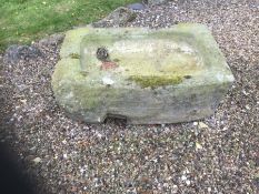 RTV 19th century rectangular stone trough, W84cm, H31cm, D61cm. This lot is located in Hunmanby, Sc