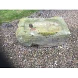 RTV 19th century rectangular stone trough, W84cm, H31cm, D61cm. This lot is located in Hunmanby, Sc