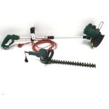 Gardenline GLT5529 electric strimmer and Black & Decker GC16-H2 hedge trimmer