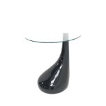 Contemporary glass top occasional table, D50cm, H55cm