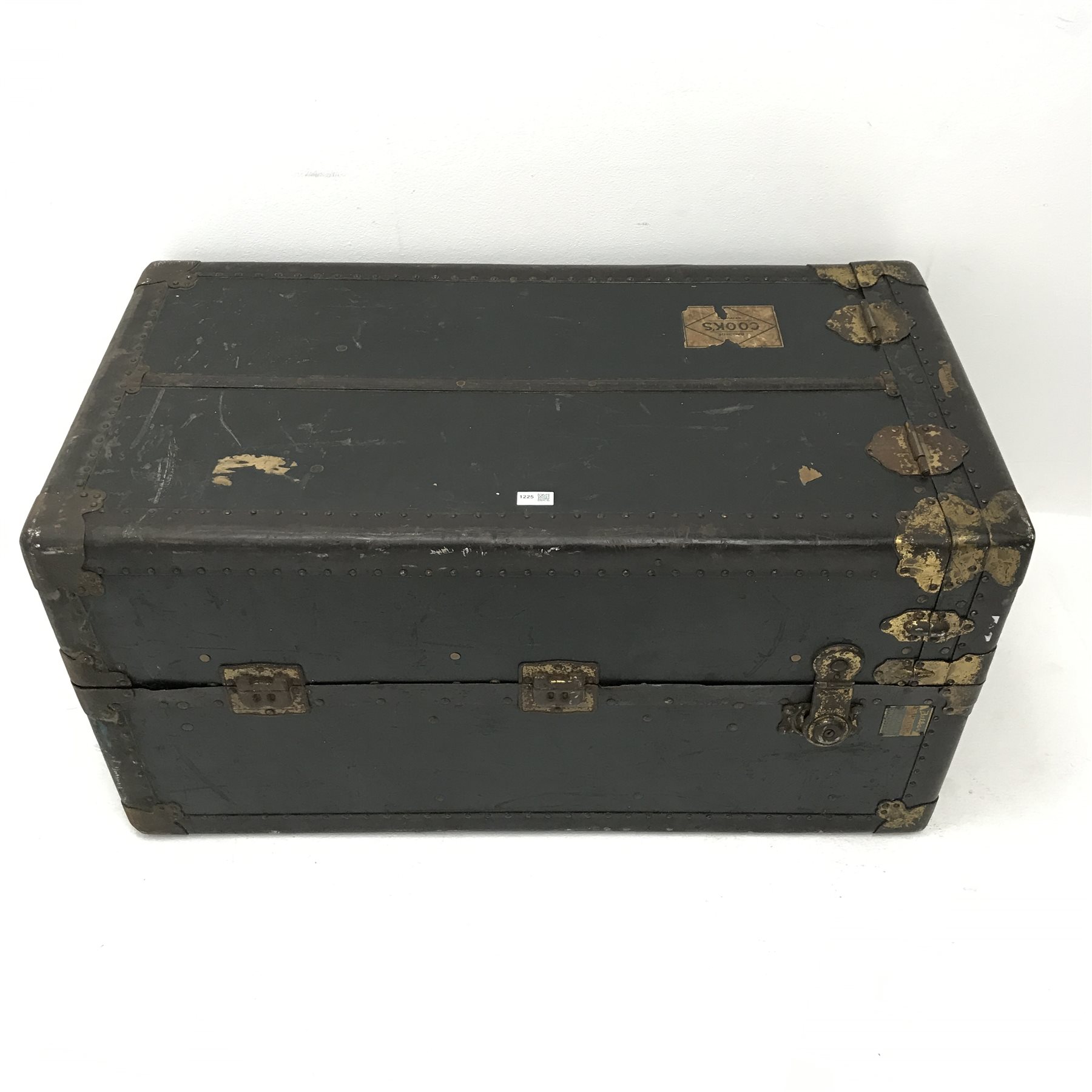 Early 20th century steamer trunk, W104cm, H53cm, D56cm - Image 3 of 3