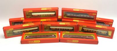 Hornby '00' gauge - twelve passenger coaches comprising four Pullman, six blue/grey and two LMS maro