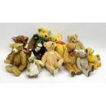 A group of assorted teddy bears, to include a Steiff example, Elmar, with yellow tag, two Canterbury