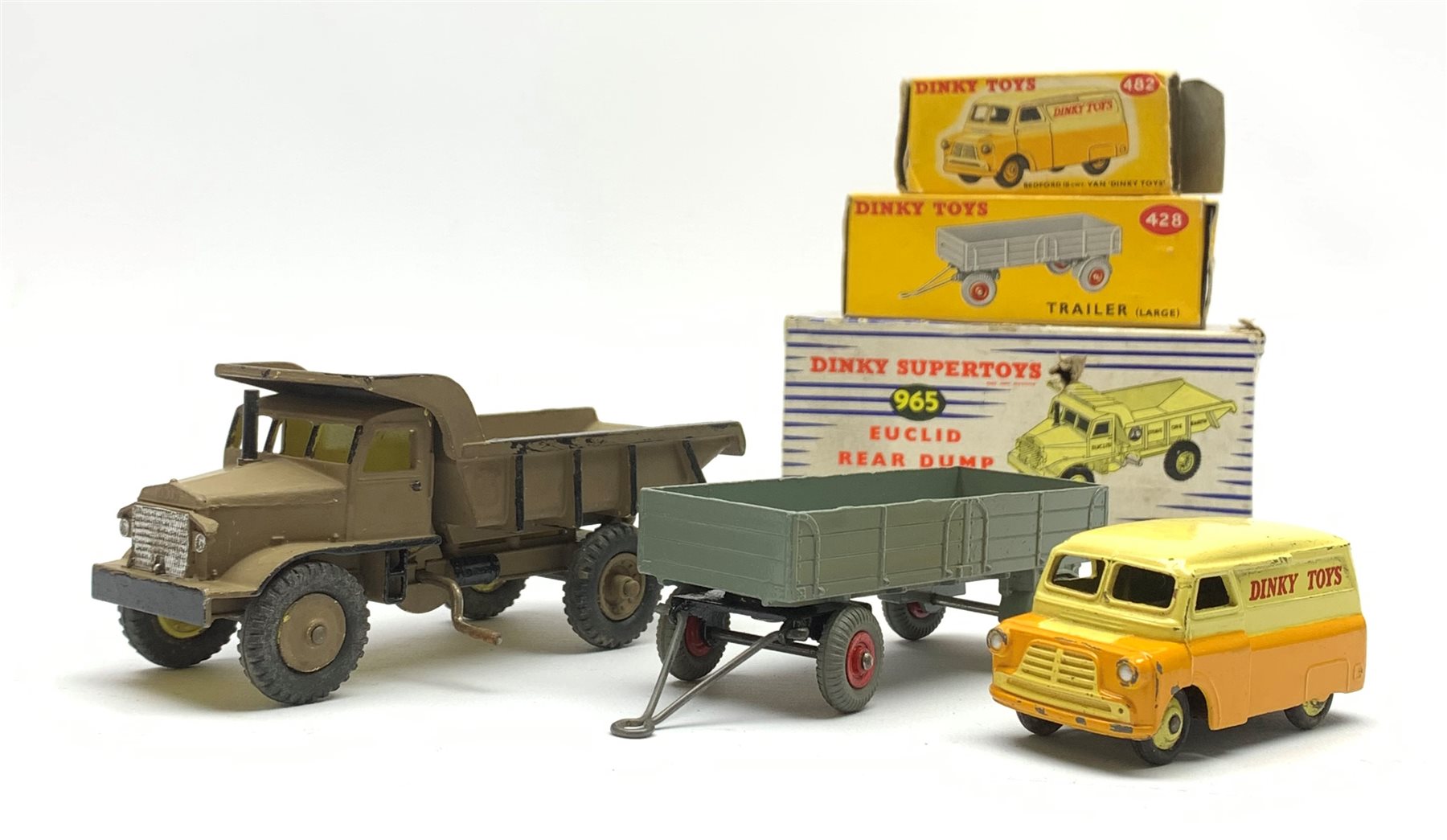 Dinky - Bedford 10cwt van 'Dinky Toys' No.482, Supertoys Euclid Rear Dump Truck, repainted brown, No - Image 2 of 10