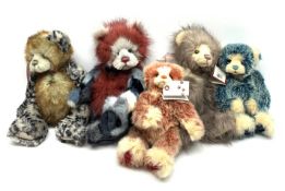 A group of Five Charlie Bears, designed by Isabelle Lee, comprising Jesse, Bakewell, Muffin, Bundle,