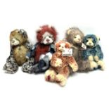 A group of Five Charlie Bears, designed by Isabelle Lee, comprising Jesse, Bakewell, Muffin, Bundle,