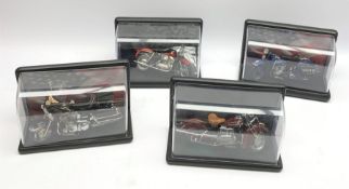 Three Franklin Mint die-cast models of Harley Davidson motorcycles comprising 1948 Panhead and Elect
