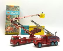 Corgi - Chipperfields Circus Crane Truck No.1121, boxed; and Corgi Major Simon Snorkel Fire Engine N