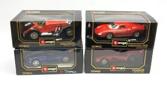 Bburago - four Diamonds 1:18 scale die-cast models comprising Mercedes Benz SSK (1928), Farrari 250