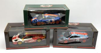 UT Models - three 1:18 scale die-cast models in the McLaren Collection comprising F1 GTR Le Mans Rap