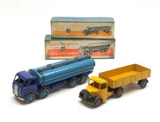 Dinky - Foden 14-Ton Tanker No.504 in two-tone blue; and Bedford Articulated Lorry No.521, both boxe