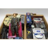 Star Wars - ten perspex cased vehicles, Millenium Falcon model, boxed Big-Figs figure, other boxed a