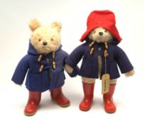 1970s Paddington Bear plush covered soft toy, probably by Gabrielle Designs, with blue duffle coat,