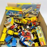 Lego - constructed models including 1239 Racers, 6367 Articulated lorry, 2 x diggers, helicopter, ce