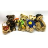 Three Steiff for Danbury Mint, 'The Four Seasons' teddy bears, Dylan, Sunny and Scrumpy, each with y