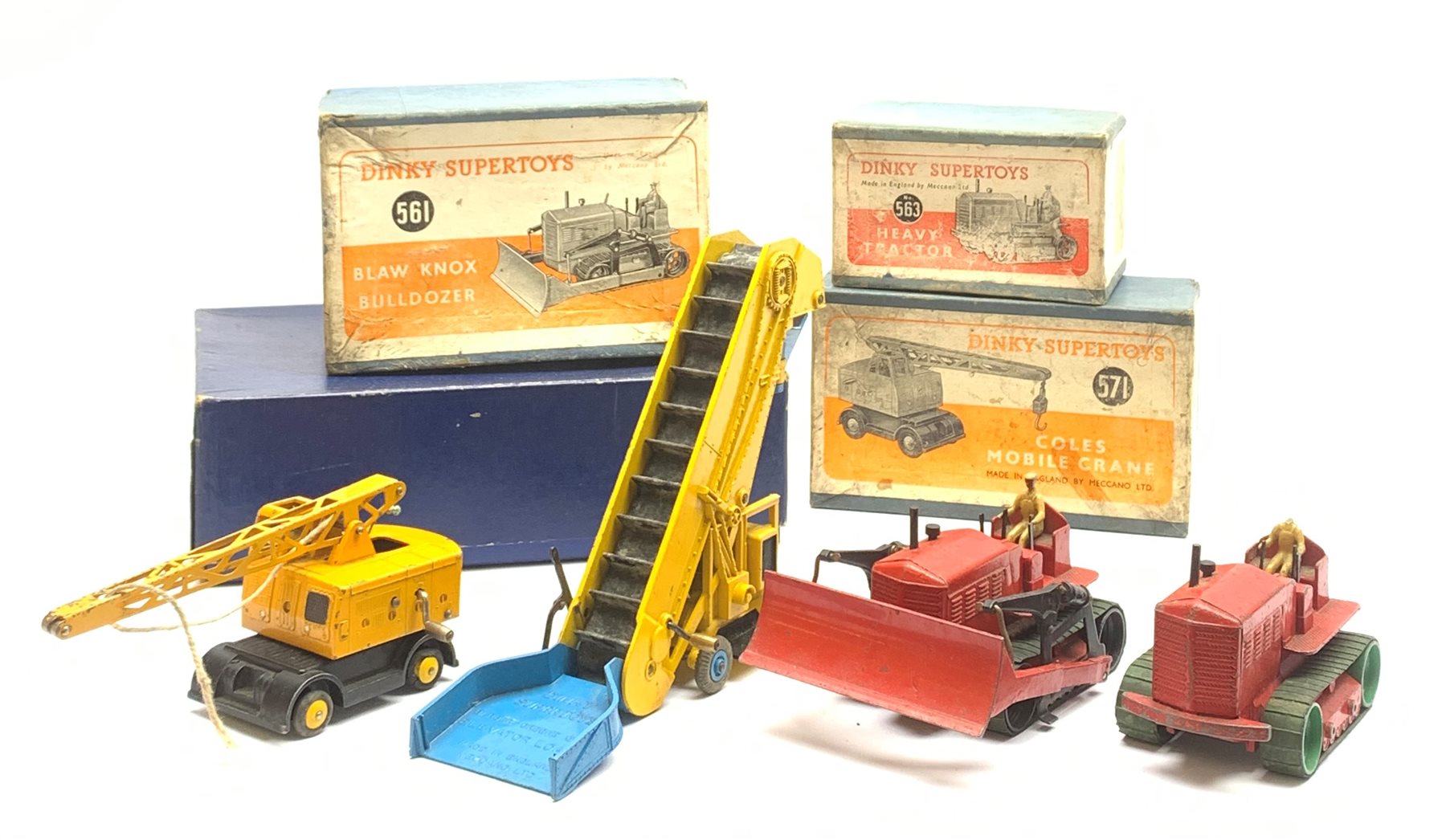 Dinky - Breakdown Lorry in green/brown No.25x and Lawn Mower No.751, both boxed; unboxed A.C. Aceca