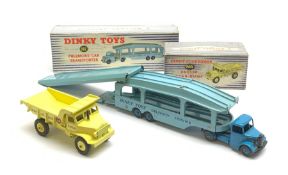 Dinky - Pullmore Car Transporter No.982 with Loading Ramp No.994 including paperwork; and Euclid Rea