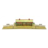 Hornby '0' gauge - three-piece Reading Station with electric lighting, tin printed building and spec