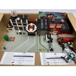 Lego - Set 6382 Fire Station (from Classic Town) 1981. Complete with minifigs and instructions and S