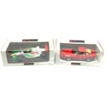 UT Models - two 1:18 scale die-cast models of racing cars - Ferrari 550 Maranelle 1996 red and Indi
