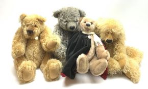Four limited edition Deans teddy bears, each with jointed limbs and glass eyes, comprising Barnaby 1