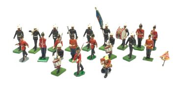 Twenty-five die-cast figures of soldiers and bandsmen by Britains, Ducal etc, including Bahamas Poli