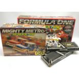 Scalextric - Formula One set and Mighty Metro set, both boxed; two boxes of extra track; and box of