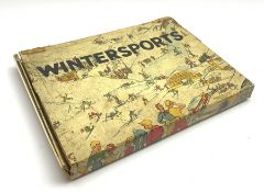 Wintersports ski game by Gibson, with six painted metal figures, instructions and six player's card
