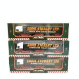 Corgi - three die-cast Eddie Stobart heavy haulage vehicles comprising Renault Curtainside Trailer N