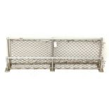Railway compartment carriage white metal and netting two-tier luggage rack L122cm