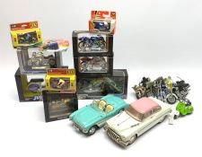 Various makers - sixteen die-cast models of motorcycles by Britains, Welly, Saico etc, ten boxed; Bb