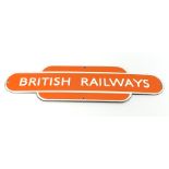 British Railways orange and white enamelled totem sign L52cm