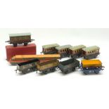 Hornby '0' gauge - No.1 Passenger Coach, boxed; four unboxed Pullman coaches, two 'Aurelia' and two