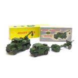 Dinky - 25-Pounder Field Gun Set No.697, in tray type display box, and Supertoys Recovery Tractor No