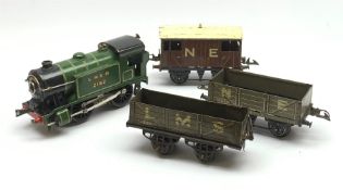 Hornby '0' gauge - three-rail No.1 Special 0-4-0 tank locomotive in LNER green No.2162; together wit