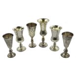 19th and early 20th century silver and silver-gilt Kiddush cups by Solomon Ovchinsky, J R and J Zevi