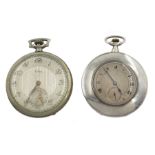 Early 20th century slimline silver pocket watch, top wind, case by Stockwell & Co, London import mar