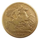 1908 gold half sovereign