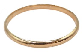 9ct rose gold bangle hallmarked, approx 9.96gm