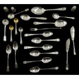 Set of six George III silver Old English pattern teaspoons by Peter & Ann Bateman, London 1796 and a