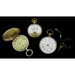 Swiss gilt Centre seconds chronograph, silver full hunter pocket watch by Eustace Durran Banbury, ca