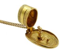 9ct gold rabbit in a hat pendant necklace, stamped or hallmarked