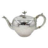 19th century Dutch silver bachelors teapot, with convolvulus finial by Fa. J.M van Kempen & Zoon, 18