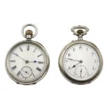 Early 20th century silver pocket watch, inner back case stamped Omega 6220200, London import marks 1