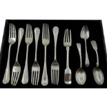 Victorian silver forks by Thomas Bradbury & Sons Ltd, Sheffield 1896 and other hallmarked silver fla