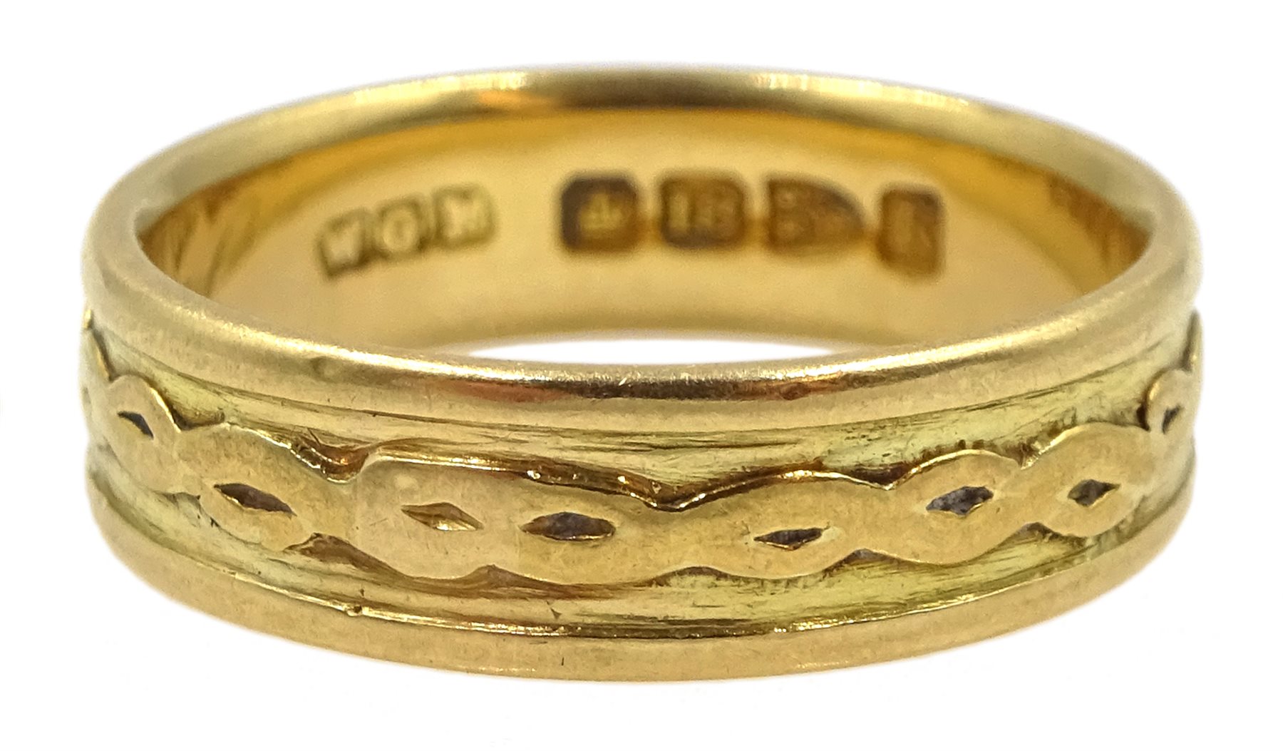 Victorian 18ct gold crossover design ring, makers mark W G M, Chester 1893, approx 5.95gm